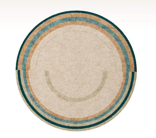 Modern Area Rugs under Coffee Table, Abstract Contemporary Round Rugs, Modern Rugs for Dining Room, Geometric Modern Rugs for Bedroom-Art Painting Canvas