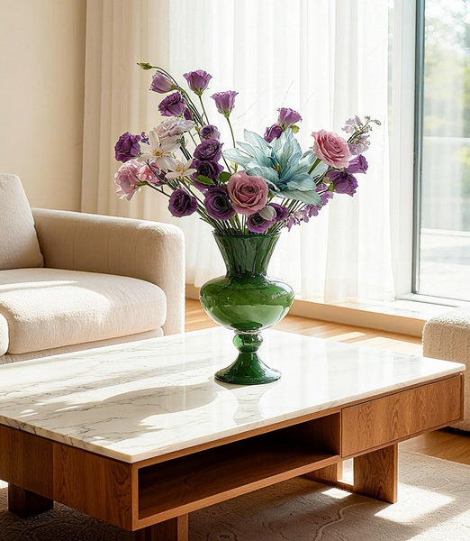Contemporary Vase for Modern Home Decor, Unique Modern Glass Vase, Modern Glass Flower Vases, Handmade Liuli Vases, Centerpiece Vases on Table-Art Painting Canvas