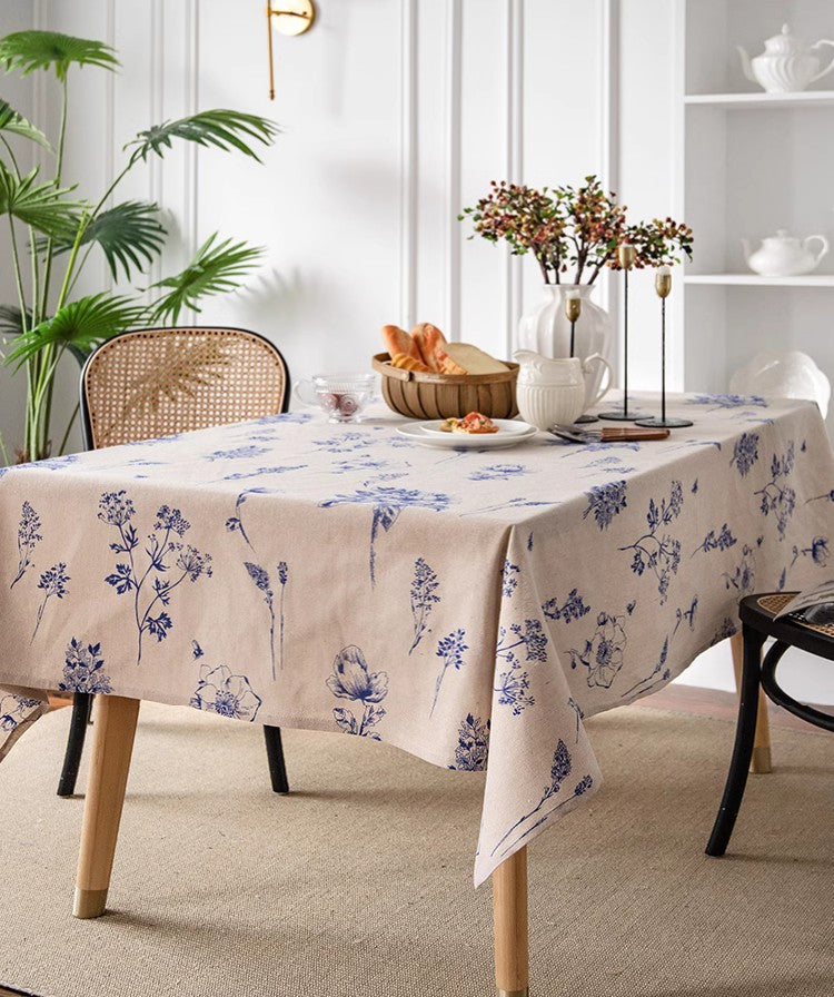 Dining Room Flower Table Cloths, Large Rectangular Table Covers for Kitchen, Farmhouse Table Cloth, Wedding Tablecloth, Square Tablecloth for Oval Table-Art Painting Canvas