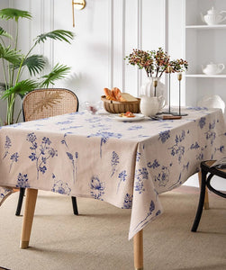 Dining Room Flower Table Cloths, Large Rectangular Table Covers for Kitchen, Farmhouse Table Cloth, Wedding Tablecloth, Square Tablecloth for Oval Table-Art Painting Canvas