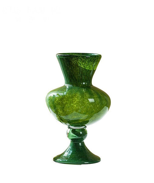 Unique Modern Glass Vase, Contemporary Vase for Modern Home Decor, Modern Glass Flower Vases, Handmade Liuli Vases, Centerpiece Vases on Table-Art Painting Canvas