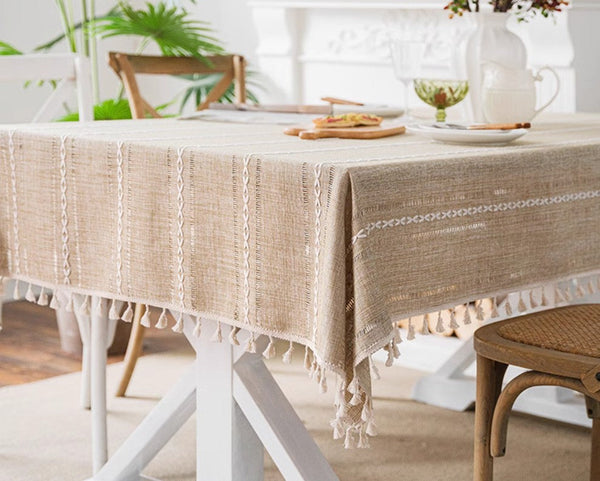 Modern Rectangular Table Cloth for Dining Room Table, Linen Square Tablecloth for Kitchen, Extra Large Table Covers for Sale-Art Painting Canvas