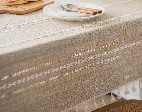 Modern Rectangular Table Cloth for Dining Room Table, Linen Square Tablecloth for Kitchen, Extra Large Table Covers for Sale-Art Painting Canvas