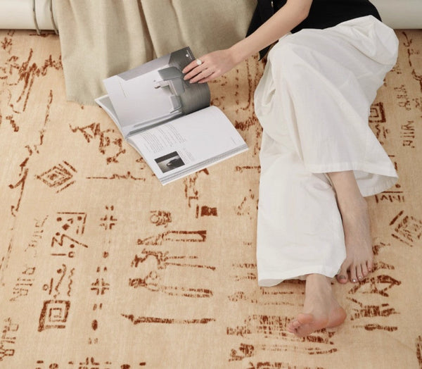 Geometric Contemporary Rugs, Abstract Contemporary Modern Rugs for Dining Room, Mid Century Modern Rugs for Living Room-Art Painting Canvas