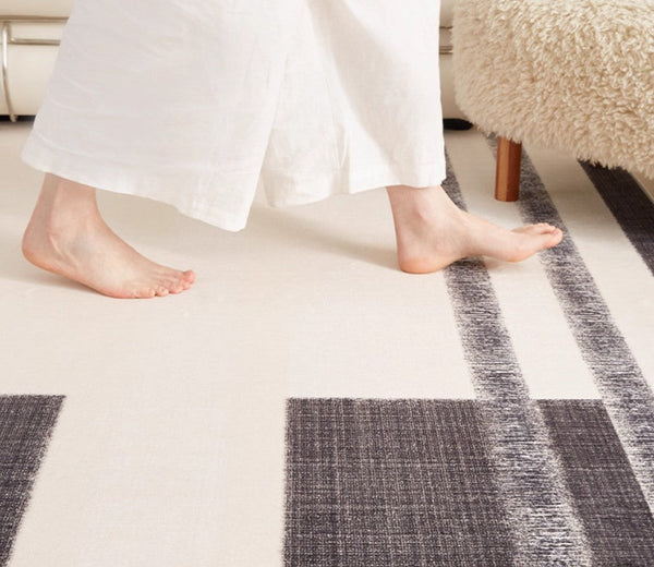 Abstract Area Rugs for Living Room, Geometric Contemporary Modern Rugs Next to Bed, Modern Carpets for Office, Modern Soft Rugs under Dining Room Table