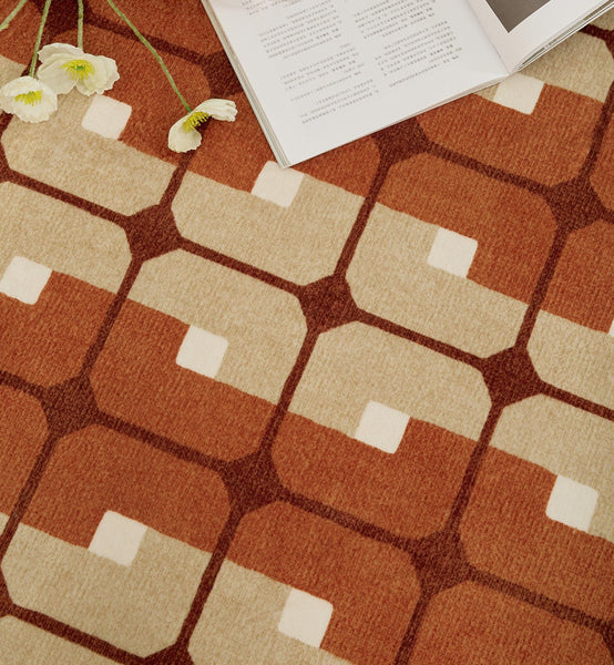 Abstract Contemporary Round Rugs, Modern Rugs under Coffee Table, Modern Rugs for Dining Room, Geometric Modern Rugs for Bedroom