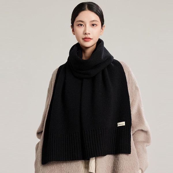 Soft Cashmere Scarf for Women, Casual Scarf for Women, Cold Weather Scarf, Fashion Designer Scarf, Black Winter Scarf, Modern Wool Scarf for Women-Art Painting Canvas