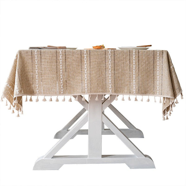 Modern Rectangular Table Cloth for Dining Room Table, Linen Square Tablecloth for Kitchen, Extra Large Table Covers for Sale-Art Painting Canvas