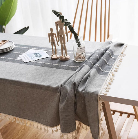 Dining Room Table Large Rectangle Table Cover, Modern Rectangular Table Cloth for Oval Table, Cotton and Linen Tablecloth for Kitchen-Art Painting Canvas
