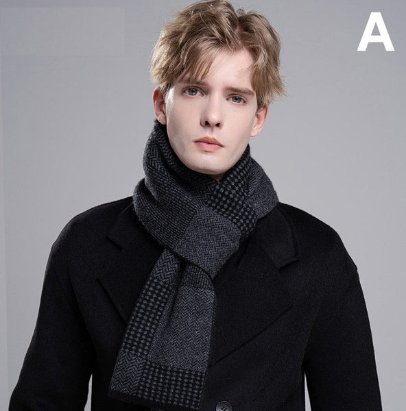 Thick Wool Scarf for Men, Modern Casual Scarf Men, Business Wool Scarf for Gentleman, Formal Men Scarf Styles, Men's Wool Scarf Winter, Men's Winter Scarf