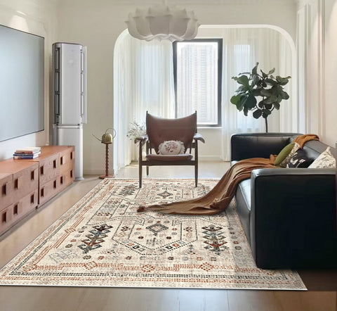 Modern Rugs for Living Room, Morocco Contemporary Rugs Next to Bed, Flower Pattern Contemporary Modern Rugs for Dining Room