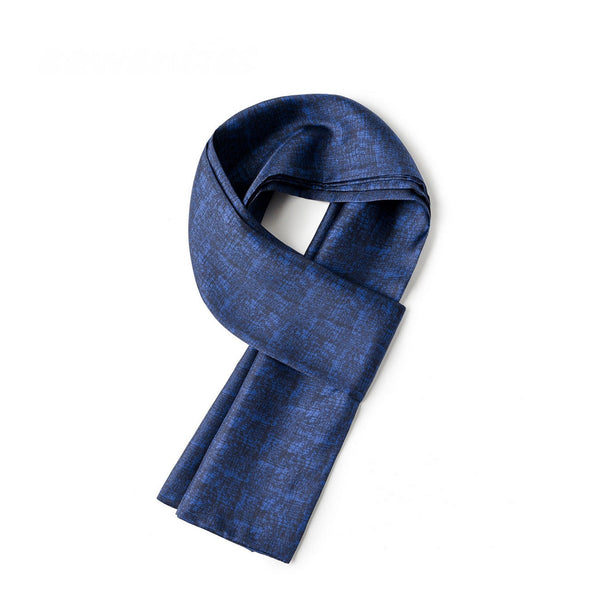 Luxury Blue Silk Neck Scarf, Silk Scarf For Suit, Formal Wear Silk Scarf, Silk Ascot For Men, British Style Long Scarf, Business Silk Scarf Men, Mens Spring Autumn Scarf, Lightweight Silk Scarf Men-Art Painting Canvas