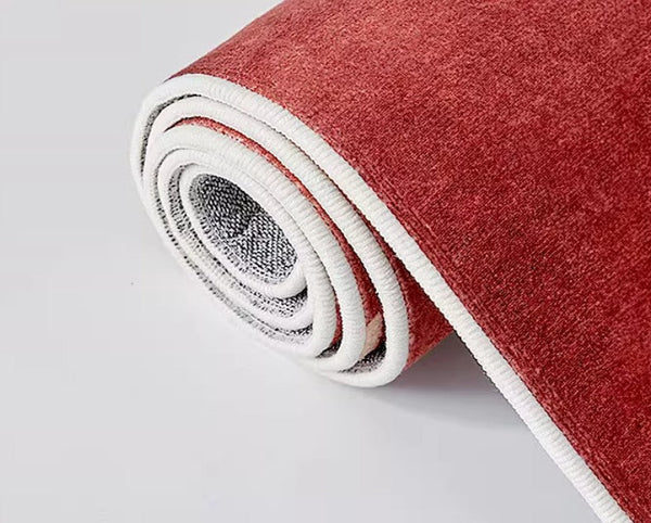 Contemporary Modern Carpets Next to Bed, Abstract Red Rugs for Living Room, Mid Century Area Rugs, Red Modern Rugs under Dining Room Table-Art Painting Canvas