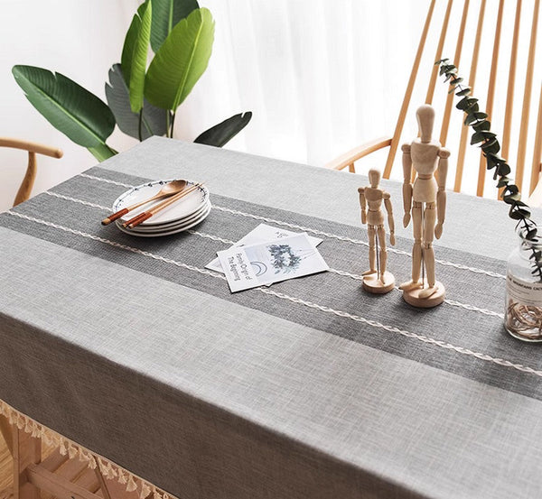 Large Rectangle Table Cover for Dining Room Table, Modern Rectangular Table Cloth for Oval Table, Cotton and Linen Tablecloth for Kitchen-Art Painting Canvas