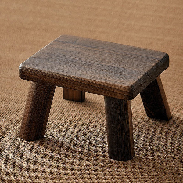 Dining Table Stool, Shoe-changing Stool, Solid Wood low Stool, Paulownia Wood Stool, Children's Wooden Stool, Sofa Stool-Art Painting Canvas
