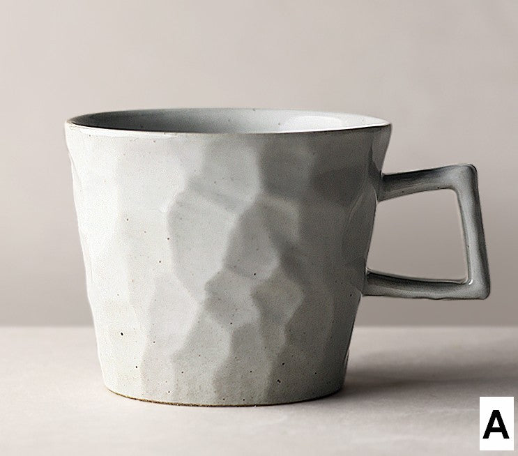 Creative Brown White Black Blue Ceramic Coffee Mugs, Modern Handmade Pottery Coffee Cup, Large Unique Tea Cup, Large Capacity Coffee Cups-Art Painting Canvas