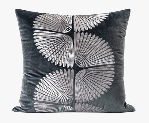 Abstract Feather Pattern Throw Pillows for Couch, Simple Modern Sofa Throw Pillows, Contemporary Throw Pillow for Living Room, Modern Square Pillows-Art Painting Canvas