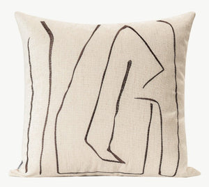 Geometric Square Modern Throw Pillows for Couch, Beige Decorative Throw Pillows, Large Contemporary Throw Pillow for Interior Design-Art Painting Canvas