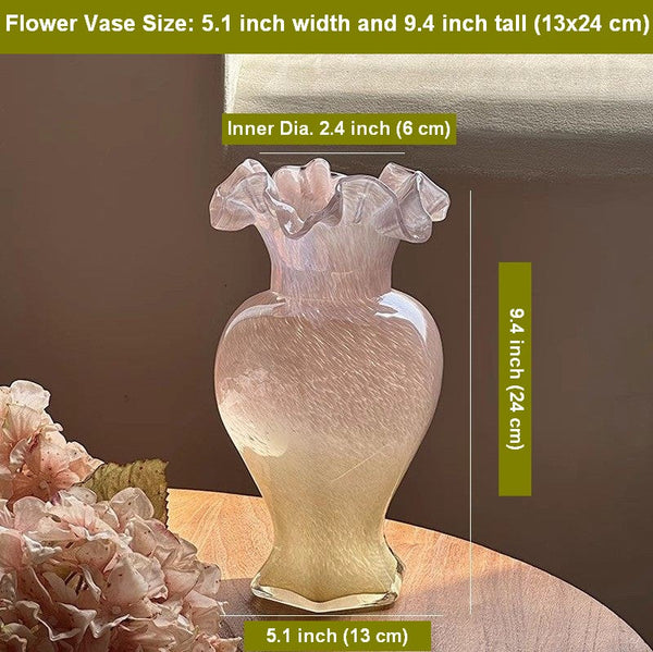 Bouquet Flower Vase, Vintage Glass Flower Vases, Creative Modern Vases for Living Room, Glass Bud Vases, Handmade Flower Vases on Table-Art Painting Canvas