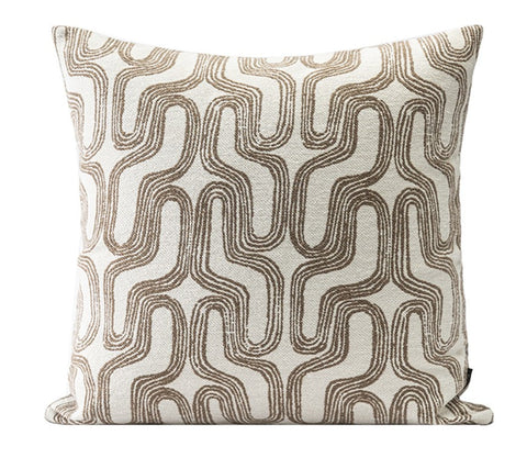 Large Contemporary Throw Pillow for Interior Design, Abstract Decorative Throw Pillows, Geometric Square Modern Throw Pillows for Couch-Art Painting Canvas