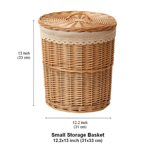 Hand-woven Wicker Storage Basket for Clothes, Large Round Storage Basket for Clothes, Willow Weaving Baskets for Clothes, Extra Large Kitchen Storage Baskets-Art Painting Canvas
