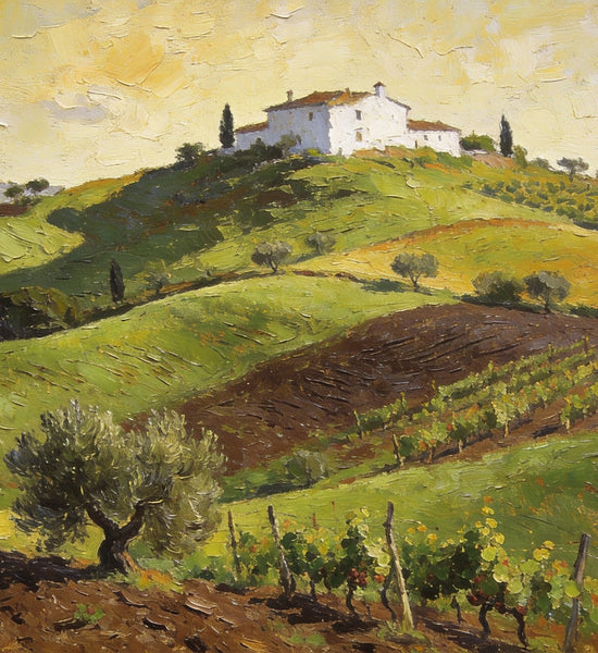 Original Landscape Paintings, Tuscan Hillside Charm, Canvas Wall Art Paintings, Hand Painted Canvas Art, Original Oil Paintings, Buy Canvas Paintings Online-Art Painting Canvas