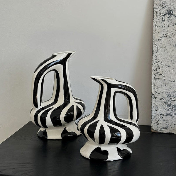 Porcelain Bud Vases, Handmade Water Holding Flower Vases, Modern Ceramic Flower Vases, Small Flower Vases on Table-Art Painting Canvas