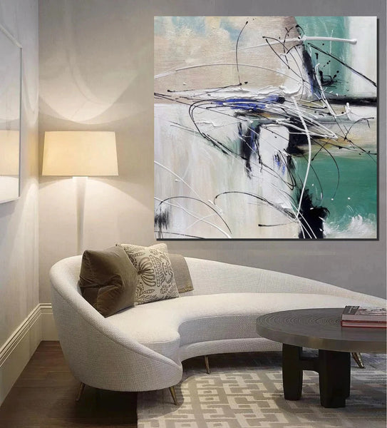 Abstract Acrylic Paintings for Living Room, Oversized Large Wall Art, Modern Contemporary Artwork, Buy Paintings Online, Heavy Texture Canvas Art-Art Painting Canvas