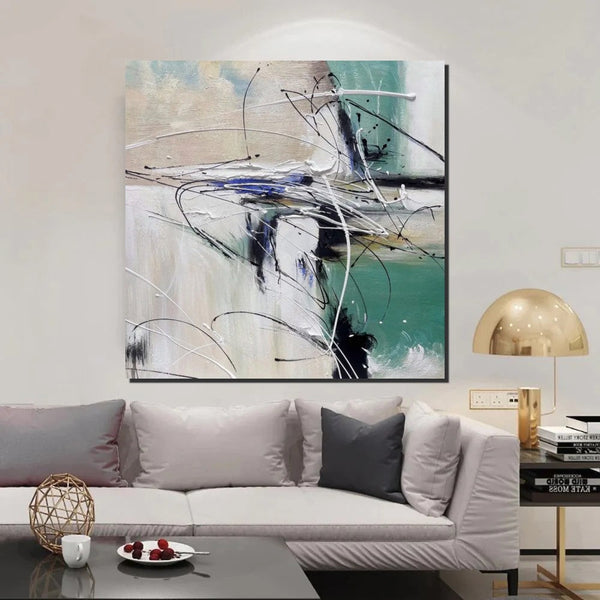 Abstract Acrylic Paintings for Living Room, Oversized Large Wall Art, Modern Contemporary Artwork, Buy Paintings Online, Heavy Texture Canvas Art-Art Painting Canvas