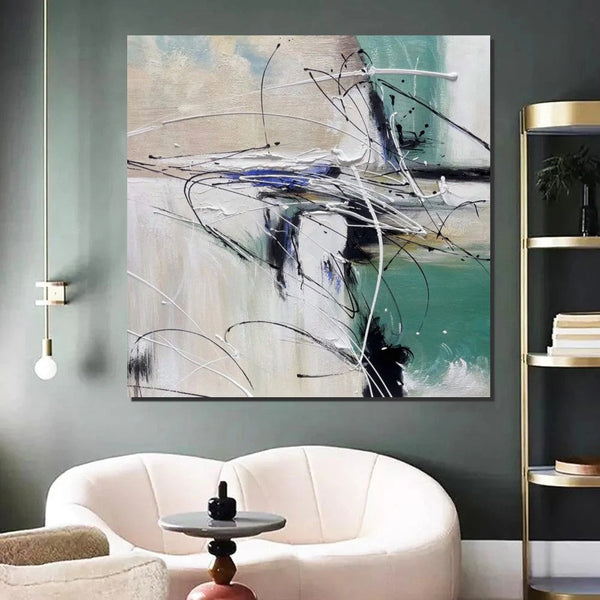 Abstract Acrylic Paintings for Living Room, Oversized Large Wall Art, Modern Contemporary Artwork, Buy Paintings Online, Heavy Texture Canvas Art-Art Painting Canvas