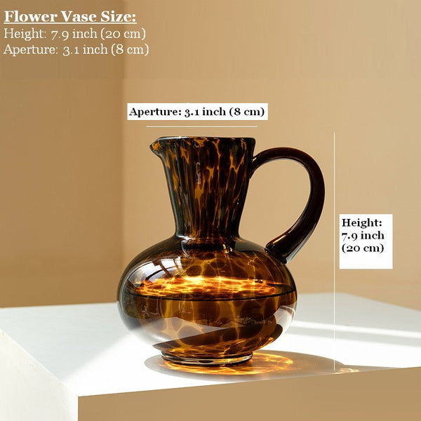 Handmade Modern Vases for Bedroom, Decorative Glass Vase, Mid Century Glass Vases, Centerpiece Contemporary Vases on Table, Modern Glass Vase for Flowers-Art Painting Canvas