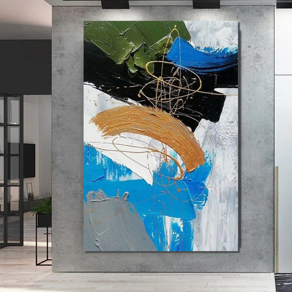 Large Acrylic Canvas Paintings, Living Room Abstract Wall Art Ideas, Large Wall Art Ideas, Impasto Painting, Simple Modern Abstract Painting-Art Painting Canvas