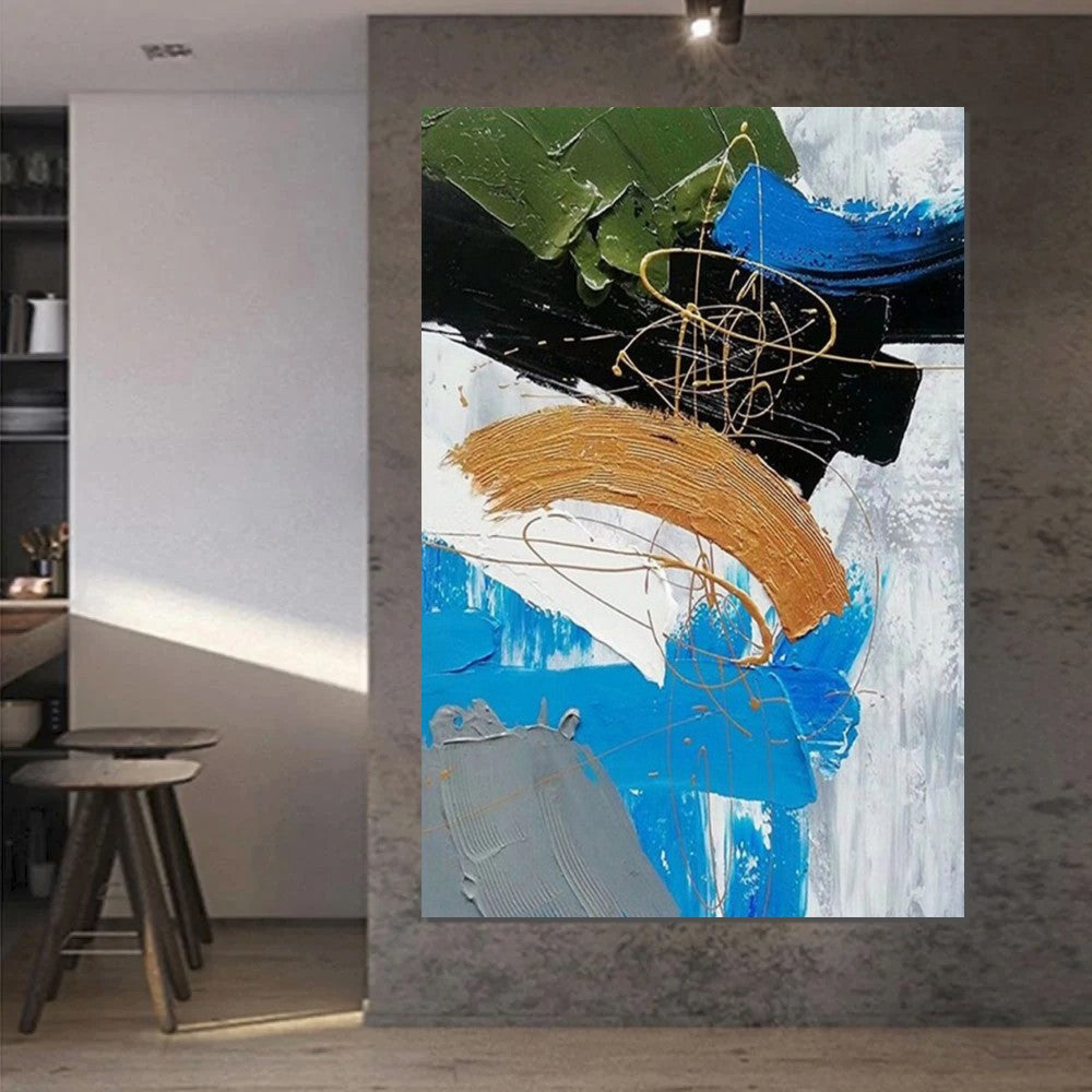 Large Acrylic Canvas Paintings, Living Room Abstract Wall Art Ideas, Large Wall Art Ideas, Impasto Painting, Simple Modern Abstract Painting-Art Painting Canvas