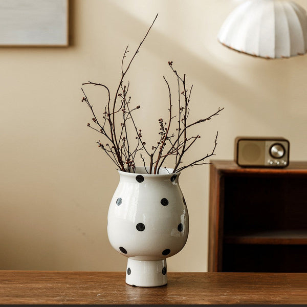 Ceramic Bud Vases, Small Flower Vases on Table, Handmade Water Holding Flower Vase, Modern Porcelain Flower Vases-Art Painting Canvas