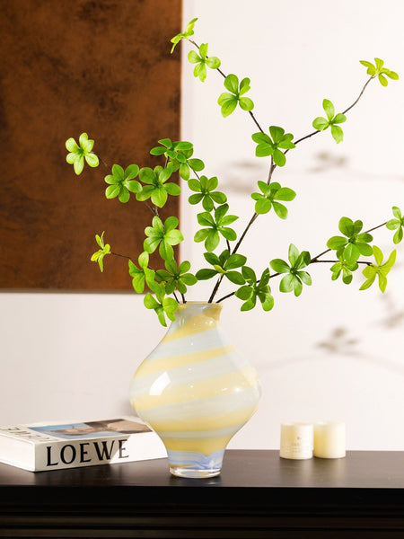 Modern Glass Bud Vases, Centerpiece Vases on Table, Handmade Liuli Vases, Color Glaze Vase, Contemporary Vases for Modern Home Decor-Art Painting Canvas