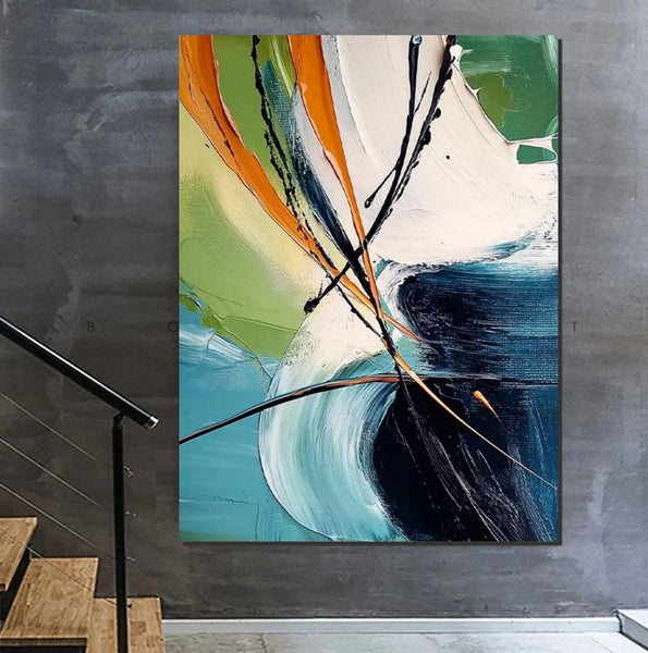 Dining Room Canvas Painting, Contemporary Modern Artwork, Large Canvas Painting for Office, Simple Modern Acrylic Paintings-Art Painting Canvas