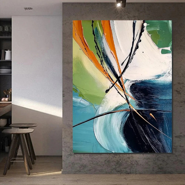 Dining Room Canvas Painting, Contemporary Modern Artwork, Large Canvas Painting for Office, Simple Modern Acrylic Paintings-Art Painting Canvas