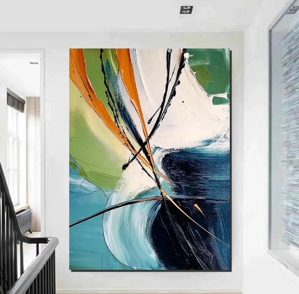 Dining Room Canvas Painting, Contemporary Modern Artwork, Large Canvas Painting for Office, Simple Modern Acrylic Paintings-Art Painting Canvas