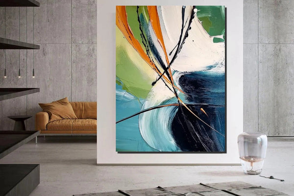 Dining Room Canvas Painting, Contemporary Modern Artwork, Large Canvas Painting for Office, Simple Modern Acrylic Paintings-Art Painting Canvas