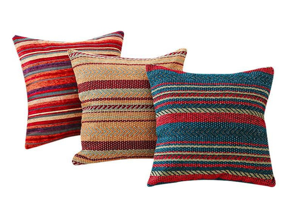 Unique Bohemian Decorative Sofa Pillows, Extra Large Geometric Pattern Chenille Throw Pillows, Oriental Throw Pillow for Couch-Art Painting Canvas
