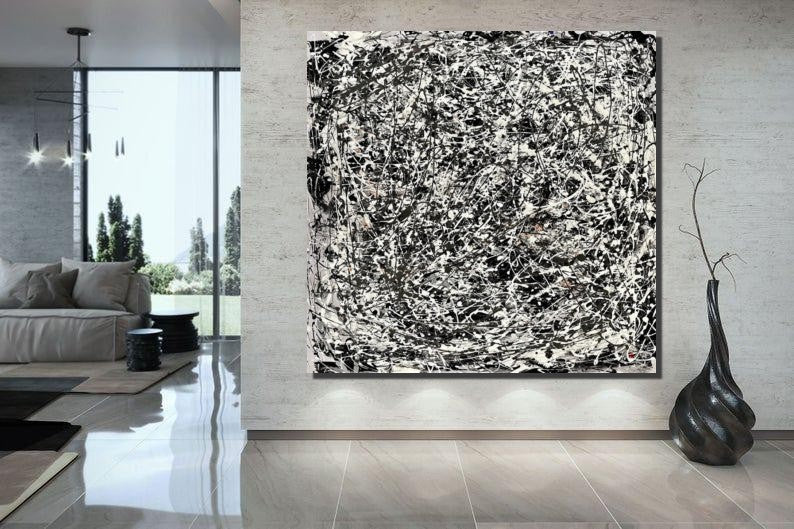 Abstract Canvas Painting, Extra Large Abstract Artwork, Modern Paintings for Dining Room, Hand Painted Wall Painting-Art Painting Canvas
