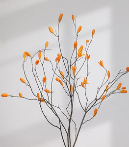 Magnolia Long Twigs, Natural Decorations, Dried Magnolia Branch, Flower Arrangement, Handmade Artificial Flower, Natural Dried Branches-Art Painting Canvas