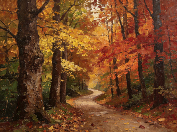 Landscape Canvas Paintings, Autumn Forest Landscape, Canvas Wall Art Paintings, Hand Painted Canvas Art, Original Oil Paintings, Buy Small Canvas Paintings-Art Painting Canvas