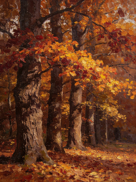 Original Landscape Art, Autumn Forest Landscape, Landscape Paintings for Bedroom, Small Oil Paintings, Hand Painted Canvas Art, Heavy Texture Wall Art Paintings-Art Painting Canvas