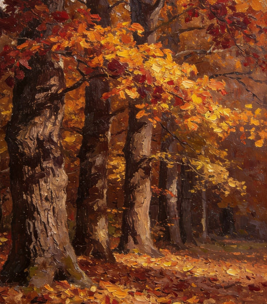 Original Landscape Art, Autumn Forest Landscape, Landscape Paintings for Bedroom, Small Oil Paintings, Hand Painted Canvas Art, Heavy Texture Wall Art Paintings-Art Painting Canvas
