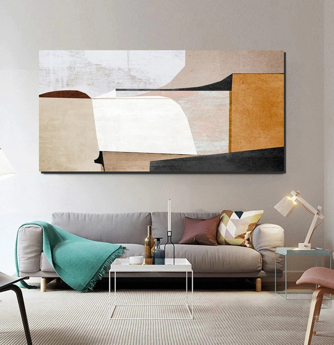 Simple Abstract Art, Original Acrylic Painting On Canvas, Minimalist Wall Decor, Neutral Earth Tones, Modern Buy Art Online