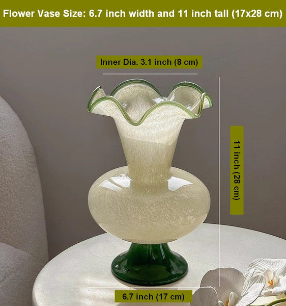 Vintage Glass Flower Vases, Water Holding Flower Vases, Bouquet Flower Vase, Glass Bud Vases, Modern Glass Vases for Flowers-Art Painting Canvas