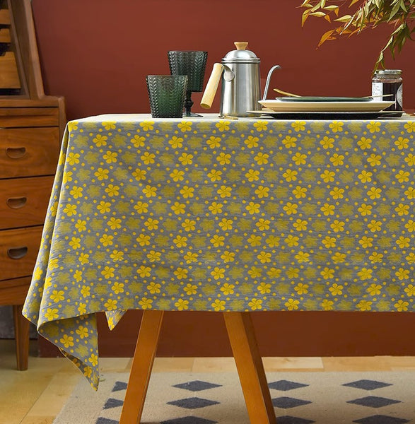 Rustic Table Covers for Kitchen, Large Rectangle Tablecloth for Dining Room Table, Country Farmhouse Tablecloth, Square Tablecloth for Round Table-Art Painting Canvas