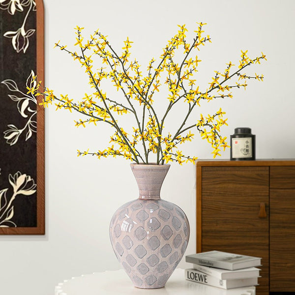 Unique Porcelain Flower Vases, Flower Vases on Table, Contemporary Vases for Modern Home Decor, Ceramic Bouquet Vases, Dining Table Centerpiece-Art Painting Canvas