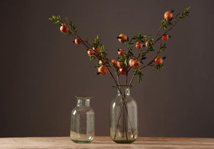 Rustic Artificial Large Pomegranate Fruit, Stem 36" Tall, Flower Arrangement-Art Painting Canvas